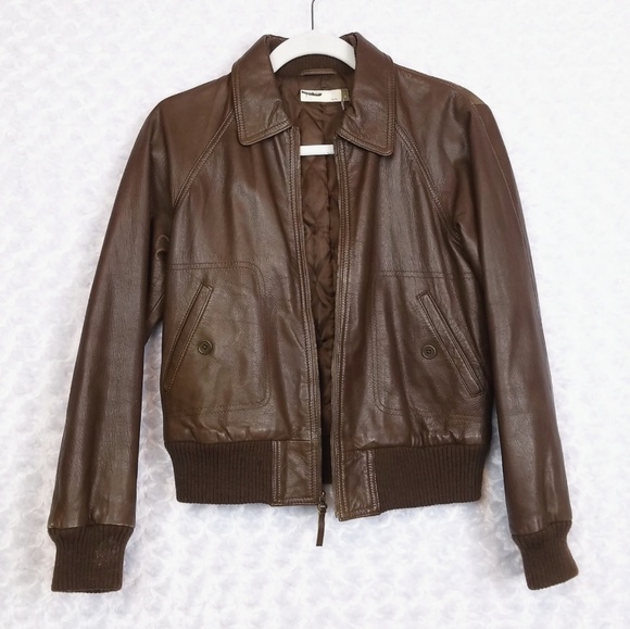 J. Crew Jackets & Blazers - J. Crew Brown Leather Bomber Jacket